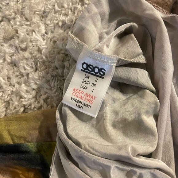 ASOS DESIGN One Shoulder Abstract Dress • NWOT • UK8 / US4 - Picture 4 of 6